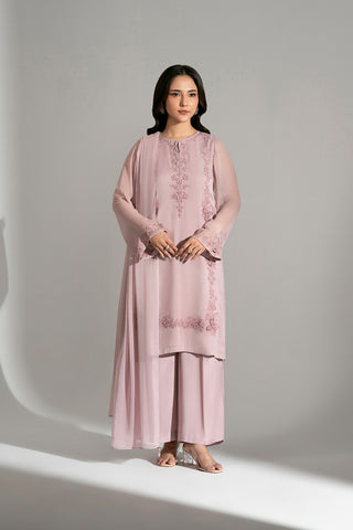 3 Piece Chiffon Embroidered Suit (FL0190)