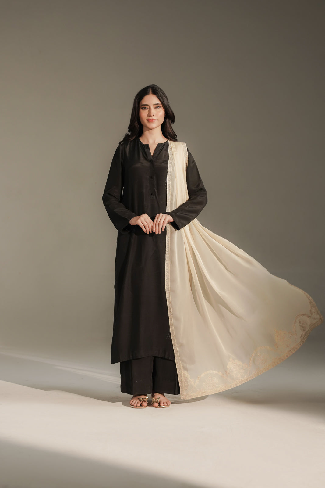 1 Piece Chiffon Embroidered Dupatta (FD0141)