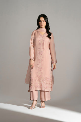3 Piece Chiffon Embroidered Suit (FL0200)