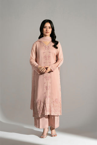 3 Piece Chiffon Embroidered Suit (FL0200)