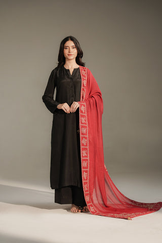 1 Piece Khaddi Net Embroidered Shawl (FH0033)