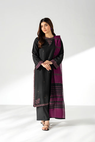 3 Piece Cotton Silk Embroidered Suit (CS0653)