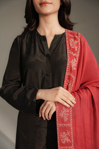 1 Piece Khaddi Net Embroidered Shawl (FH0033)