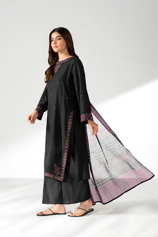 3 Piece Cotton Silk Embroidered Suit (CS0653)