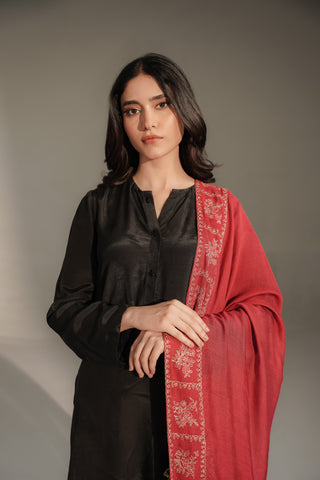 1 Piece Khaddi Net Embroidered Shawl (FH0033)