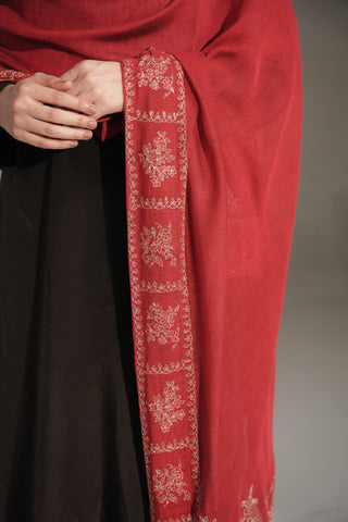1 Piece Khaddi Net Embroidered Shawl (FH0033)