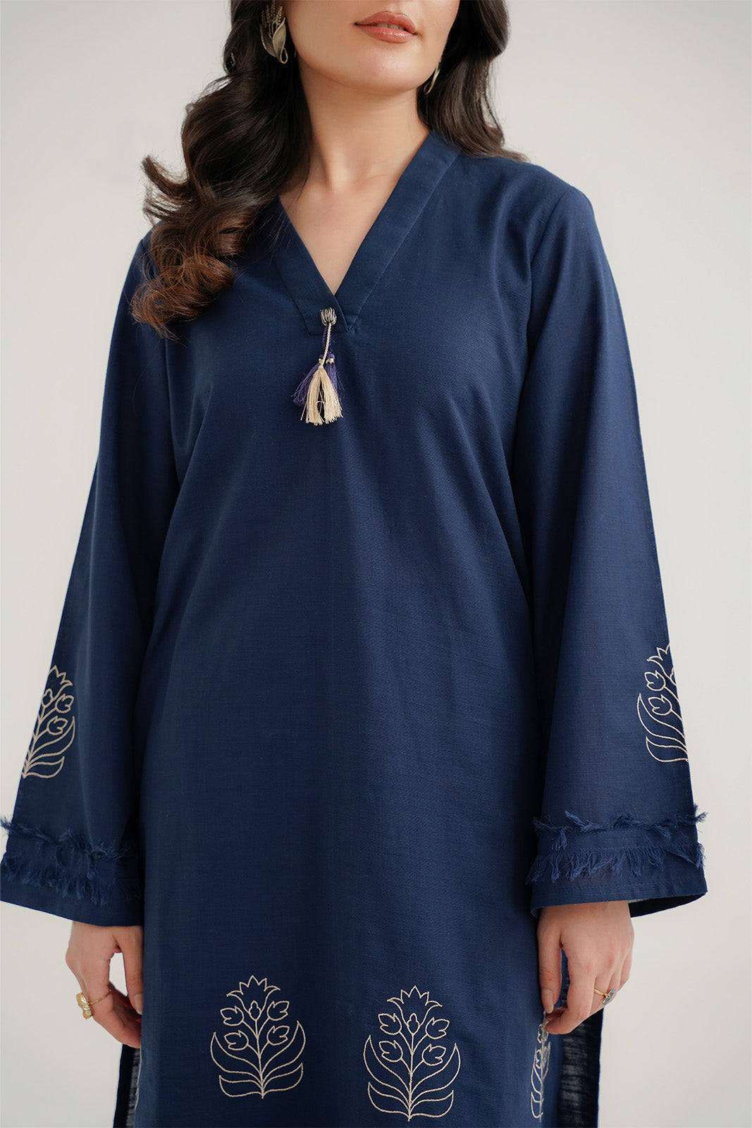 2 Piece Slub Khaddar Embroidered Suit (CP0313)
