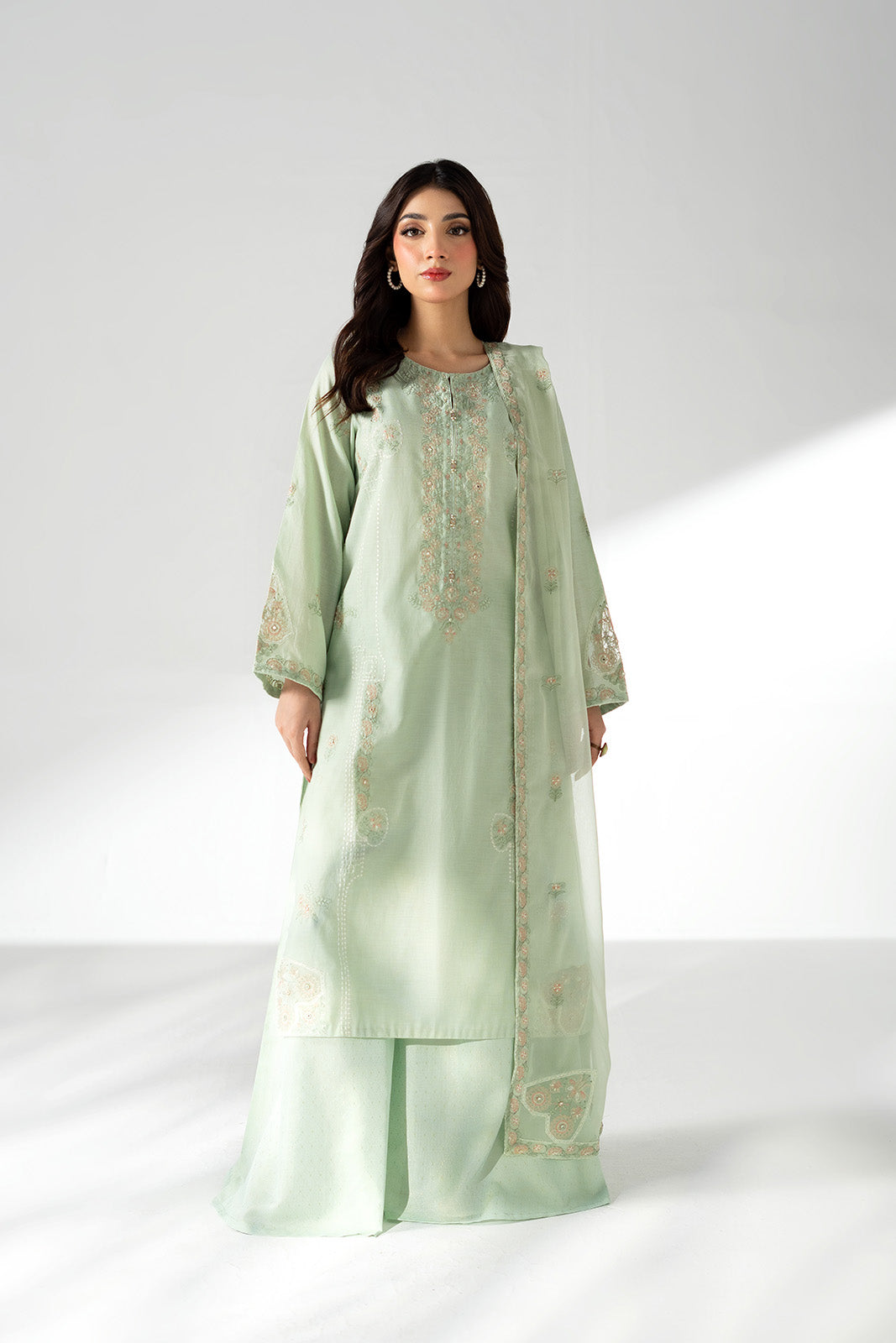 3 Piece Lawn Masoori Embroidered Suit (CS0657)