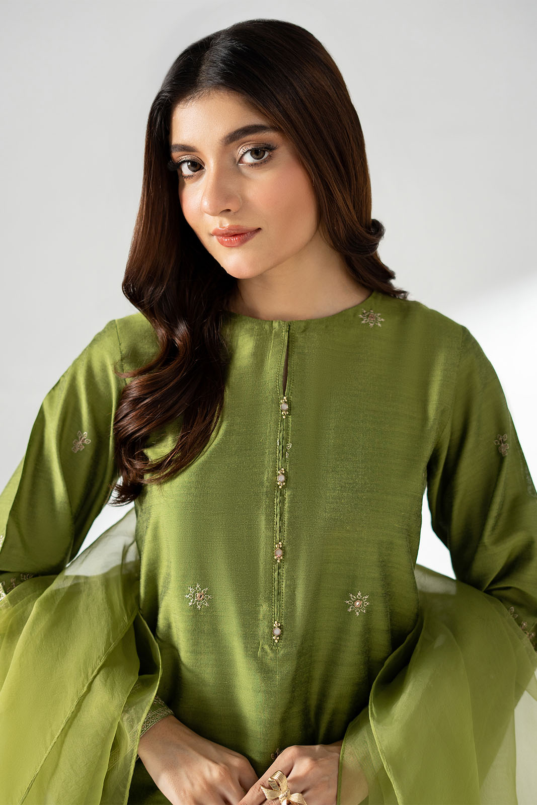 3 Piece Cotton Silk Embroidered Suit (CS0660)
