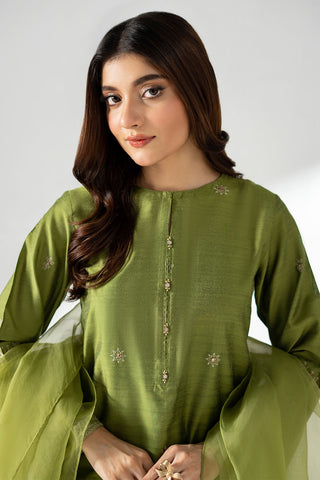 3 Piece Cotton Silk Embroidered Suit (CS0660)