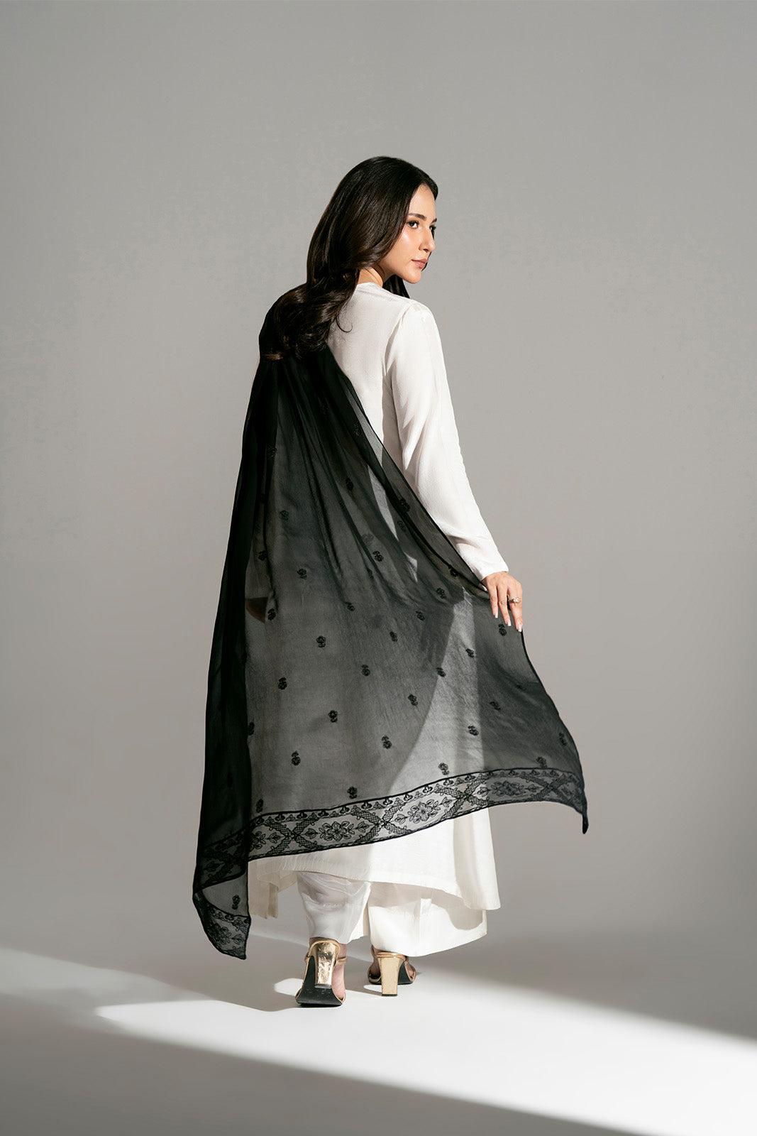 1 Piece Chiffon Embroidered Dupatta (FD0116)