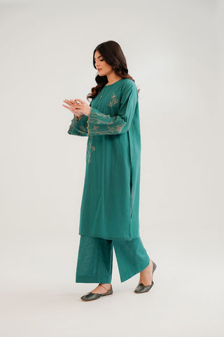 2 Piece Slub Khaddar Embroidered Suit (CP0295)