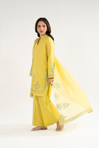 3 Piece Cambric Embroidered Suit (CP0504)