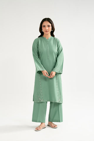 2 Piece Self Jacquard Embroidered Suit (CP0507)