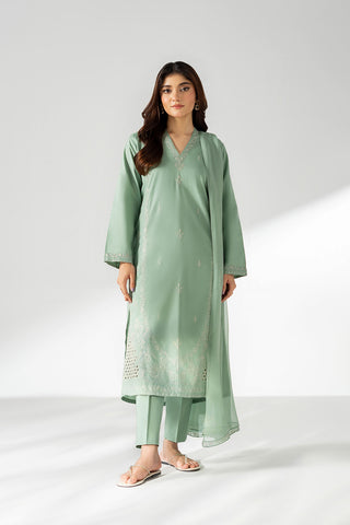 3 Piece Self Jacquard Embroidered Suit (CS0668)
