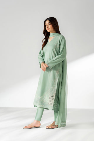 3 Piece Self Jacquard Embroidered Suit (CS0668)