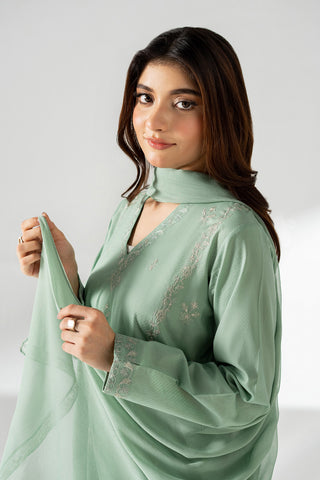 3 Piece Self Jacquard Embroidered Suit (CS0668)