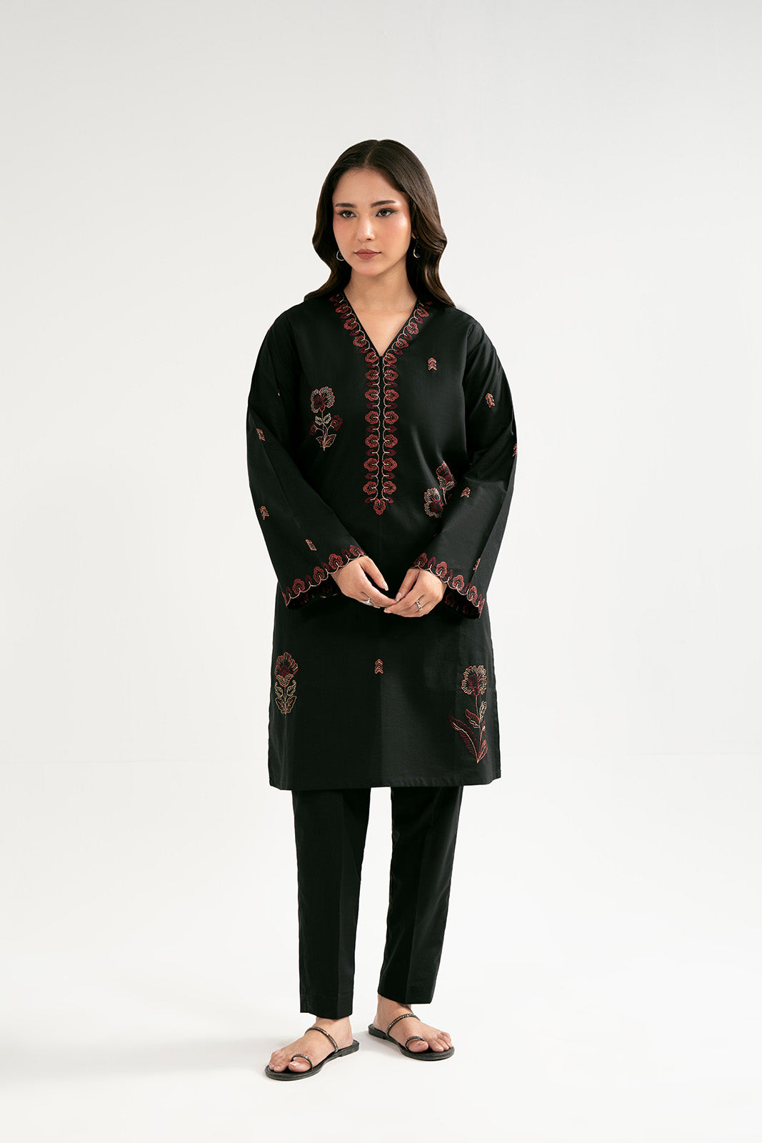 2 Piece Cambric Embroidered Suit (CP0513)