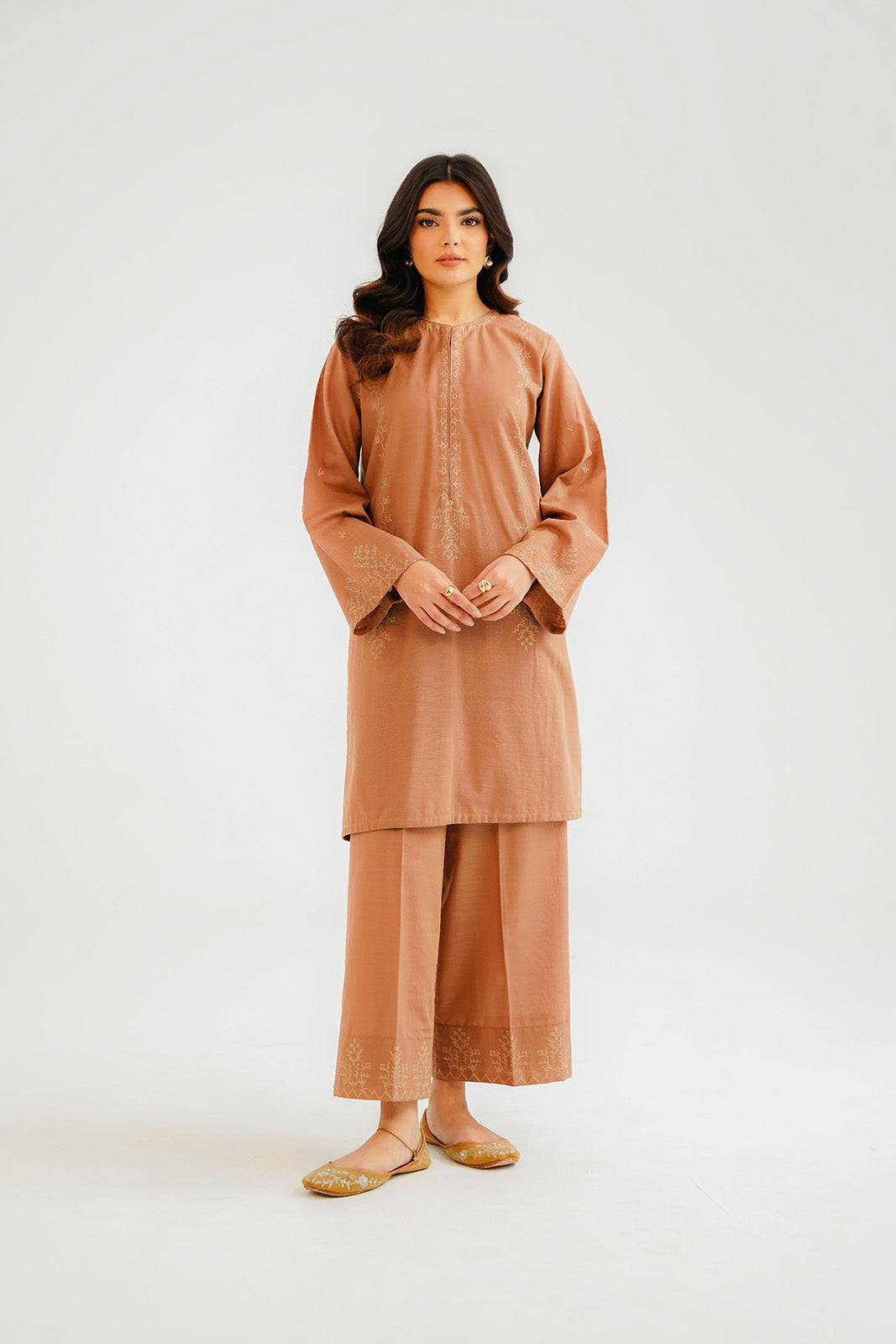 2 Piece Slub Khaddar Embroidered Suit (CP0297)