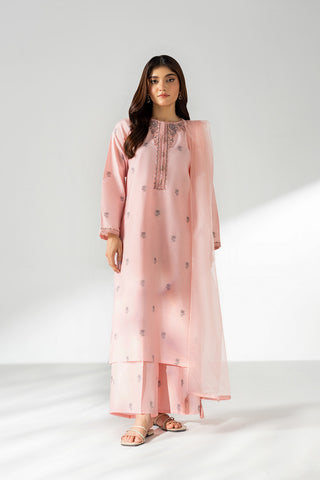 3 Piece Cotton Silk Jacquard Embroidered Suit (CS0663)