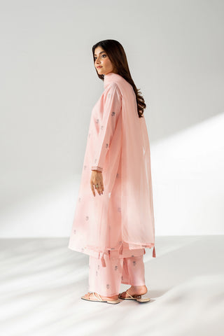 3 Piece Cotton Silk Jacquard Embroidered Suit (CS0663)