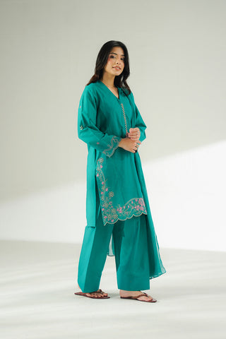 3 Piece Cotton Rip Stop Embroidered Suit (CS0643)