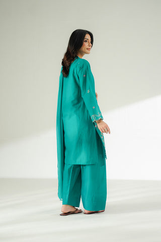 3 Piece Cotton Rip Stop Embroidered Suit (CS0643)