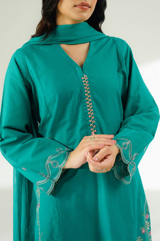 3 Piece Cotton Rip Stop Embroidered Suit (CS0643)