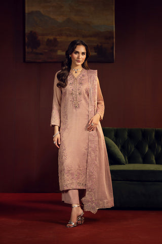 3 Piece Emboss Net Embroidered Suit (FL0227)