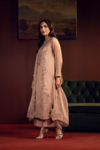 3 Piece Emboss Net Embroidered Suit (FL0227)