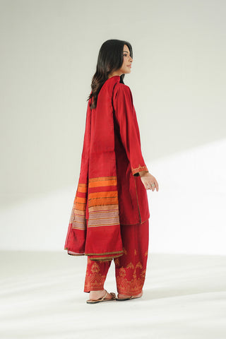 3 Piece Cotton Silk Embroidered Suit (CS0632)