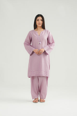 2 Piece Self Jacquard Embroidered Suit (CP0425)