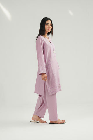 2 Piece Self Jacquard Embroidered Suit (CP0425)