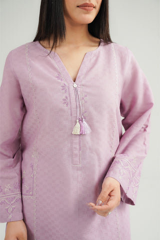 2 Piece Self Jacquard Embroidered Suit (CP0425)