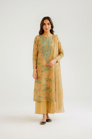 3 Piece Slub Khaddar Printed Suit (CP0292)