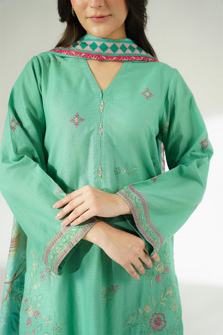 3 Piece Cotton Rip Stop Embroidered Suit (CS0629)