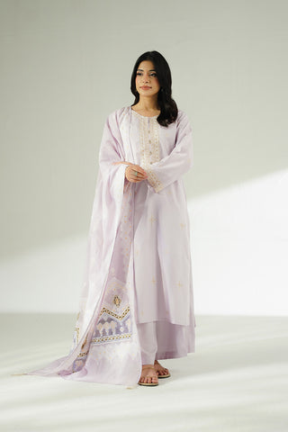 3 Piece Cotton Silk Staple Embroidered (CS0626)