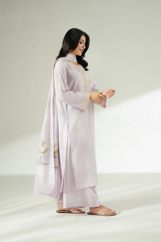 3 Piece Cotton Silk Staple Embroidered (CS0626)