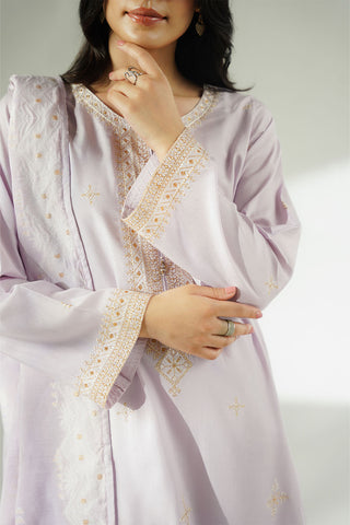 3 Piece Cotton Silk Staple Embroidered (CS0626)