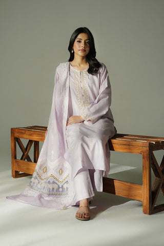 3 Piece Cotton Silk Staple Embroidered (CS0626)