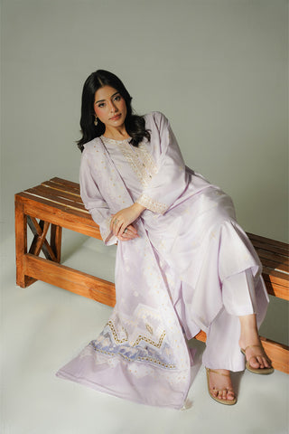 3 Piece Cotton Silk Staple Embroidered (CS0626)