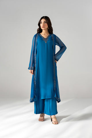 2 Piece Chiffon Embroidered Suit (FS0202)