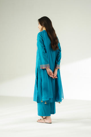 3 Piece Cotton Jacquard Embroidered Suit (CS0646)