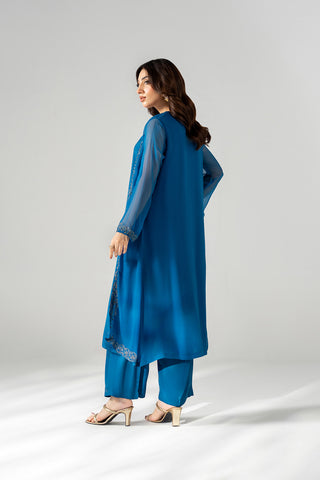 2 Piece Chiffon Embroidered Suit (FS0202)