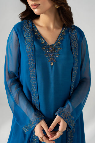 2 Piece Chiffon Embroidered Suit (FS0202)