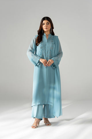 3 Piece Chiffon Embroidered Suit (FS0201)