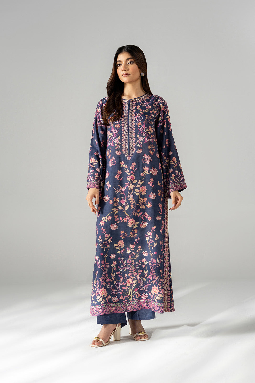 2 Piece Printed Raw Silk Printed Suit (FS0197)