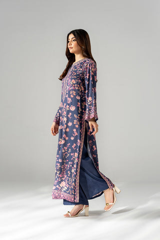 2 Piece Printed Raw Silk Printed Suit (FS0197)