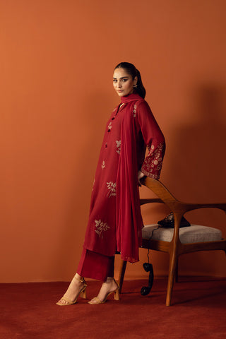 3 Piece Lawn Karandi Embroidered Suit (CP0567)
