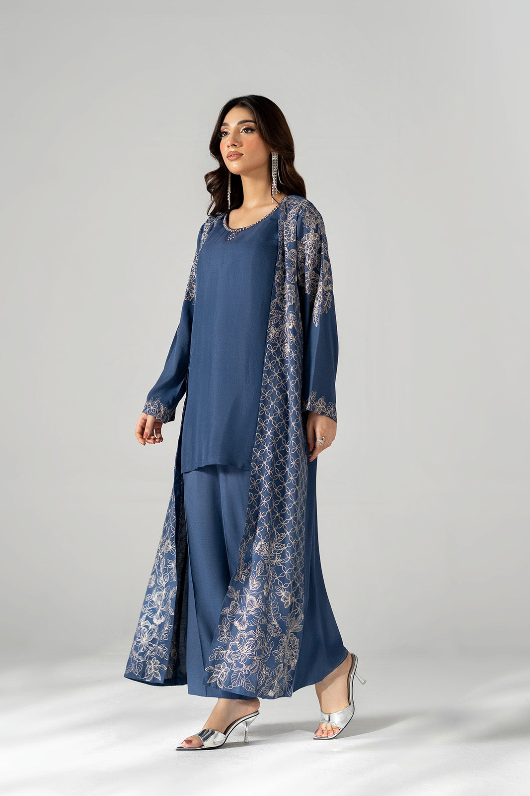 2 Piece Raw Silk Embroidered Suit (FS0200)